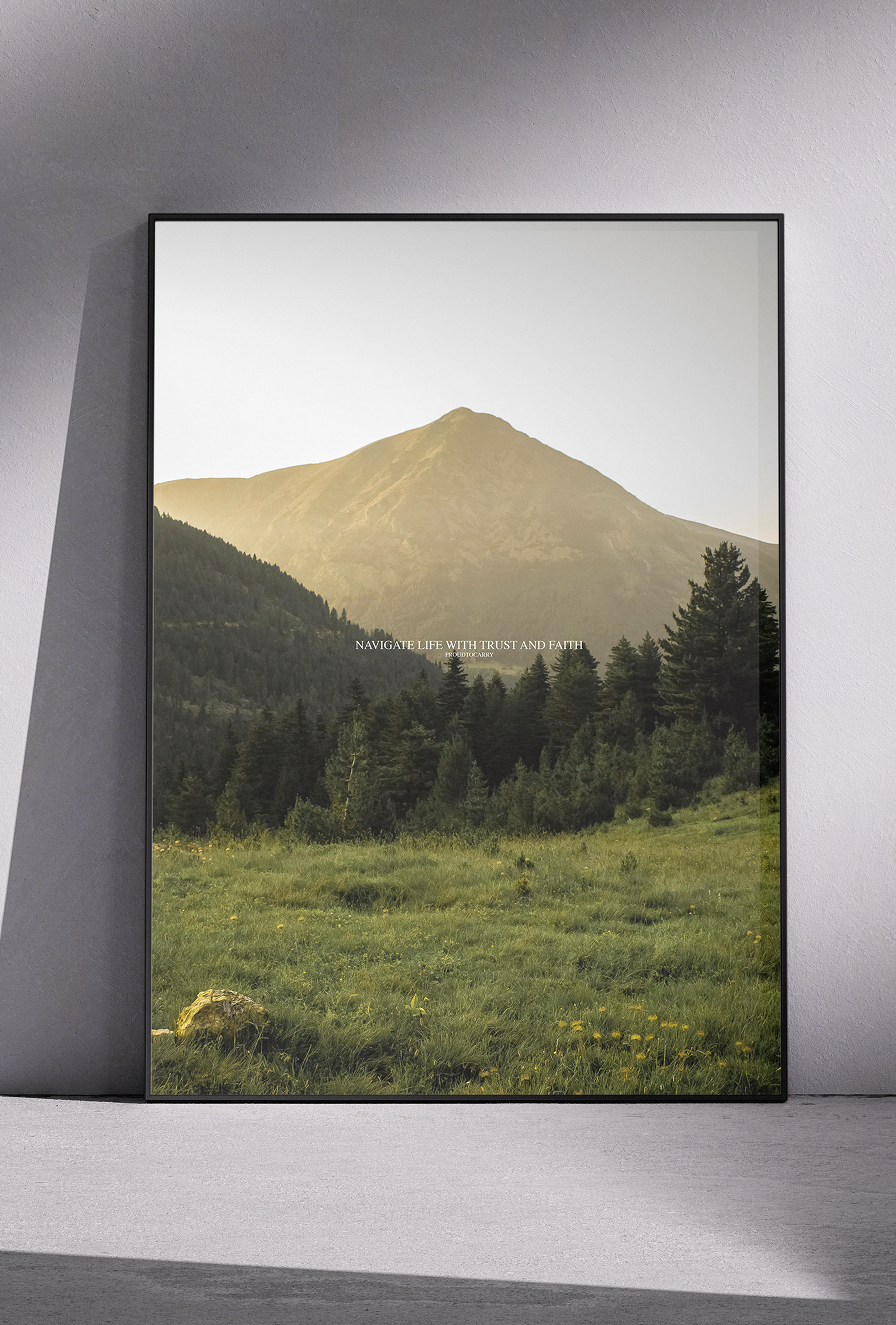 PTC auf Acrylglas - "NAVIGATE LIFE WITH TRUST AND FAITH"