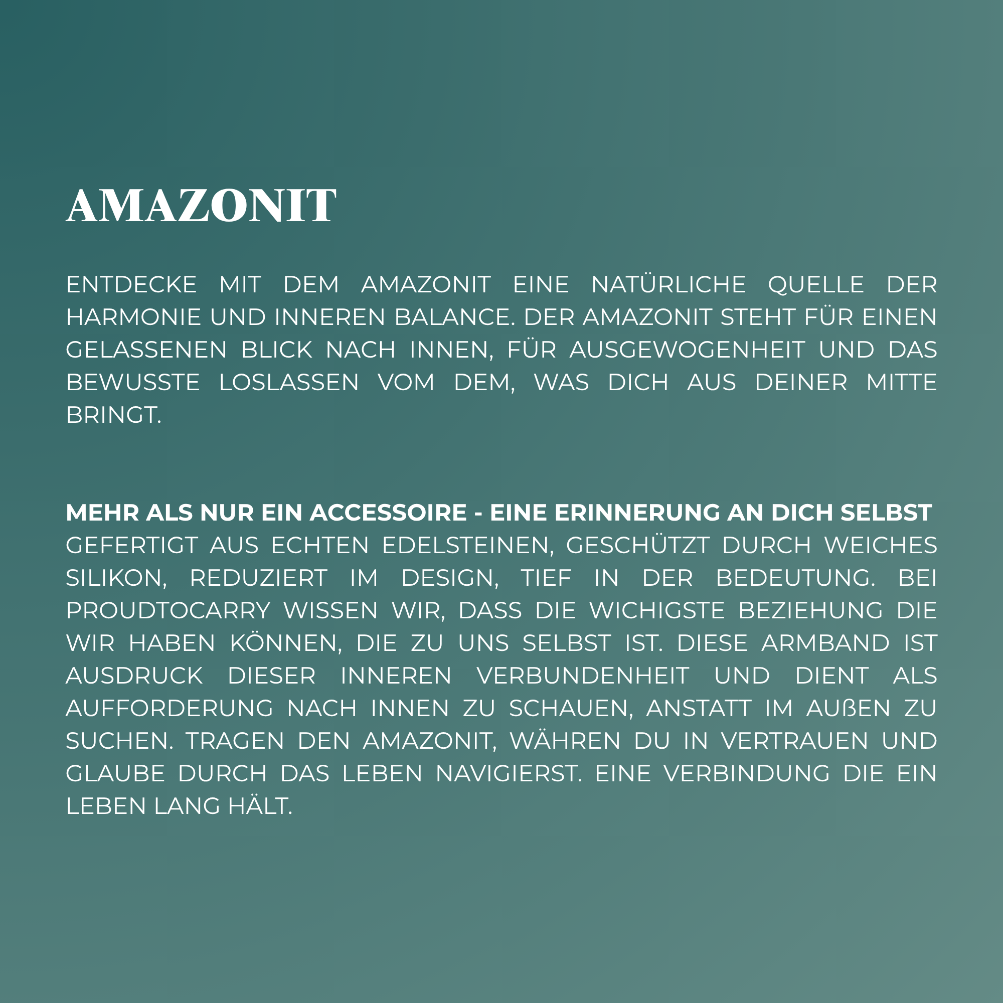 Edelstein Armband aus echtem Amazonit – geschützt in Silikon, einfach zum Hineinschlüpfen | Proudtocarry