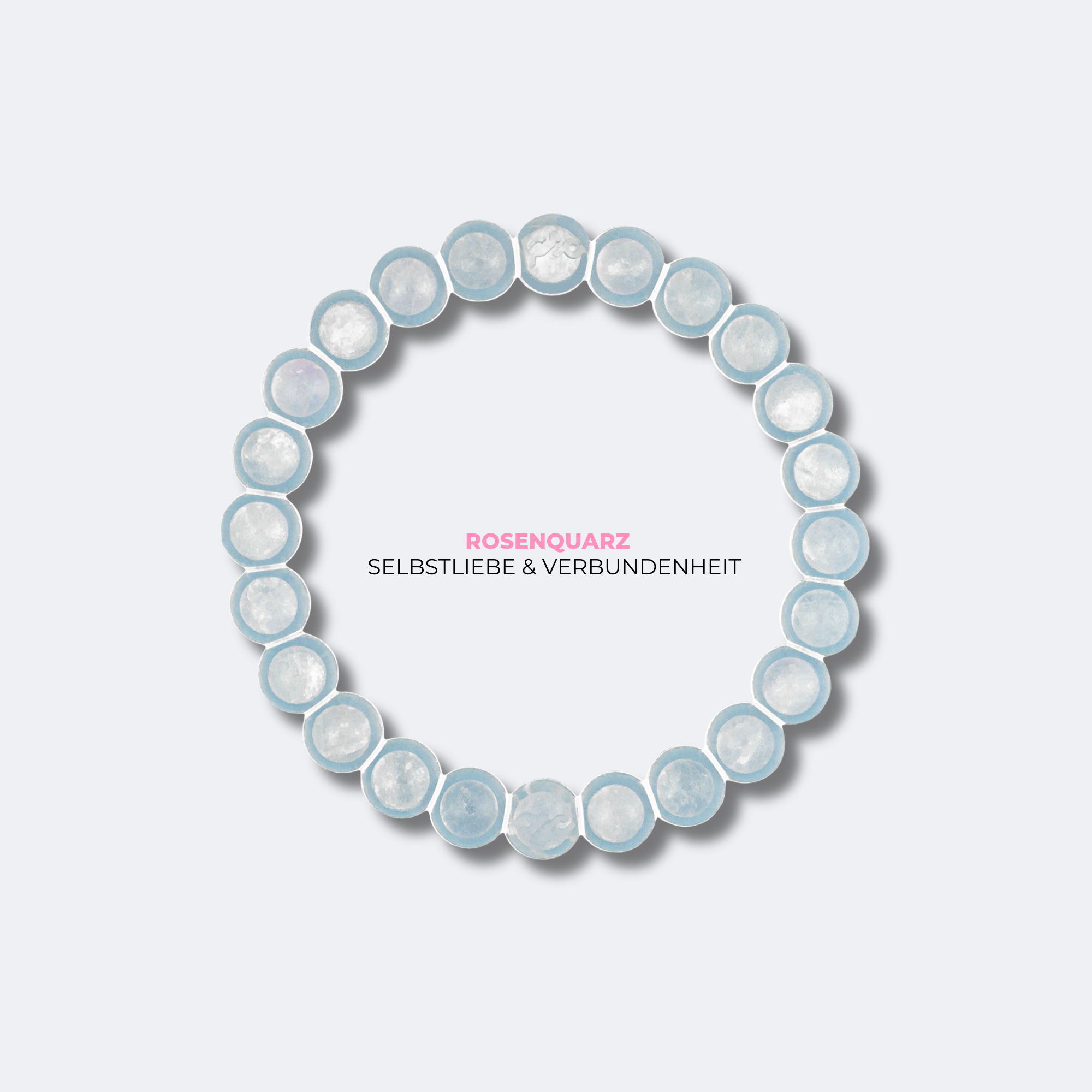 Edelstein Armband aus echtem Rosenquarz – geschützt in Silikon, einfach zum Hineinschlüpfen | inkl. Affirmationskarte