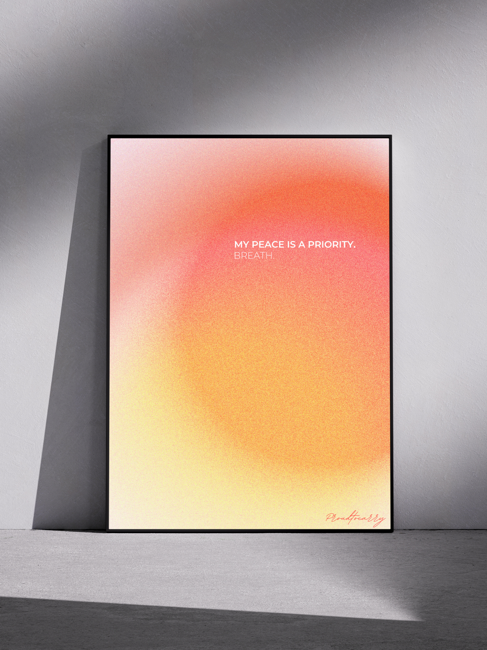 Hochwertiges Posterdesign auf Acrylglas -  My peace is a Priority