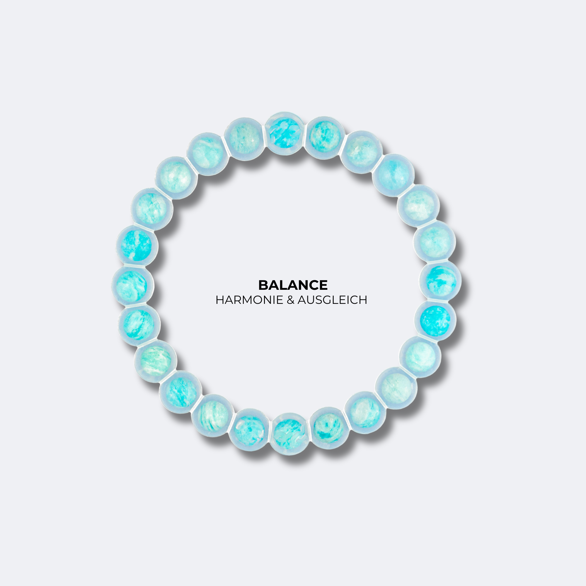 Edelstein Armband aus echtem Amazonit – geschützt in Silikon, einfach zum Hineinschlüpfen | inkl. Affirmationskarte