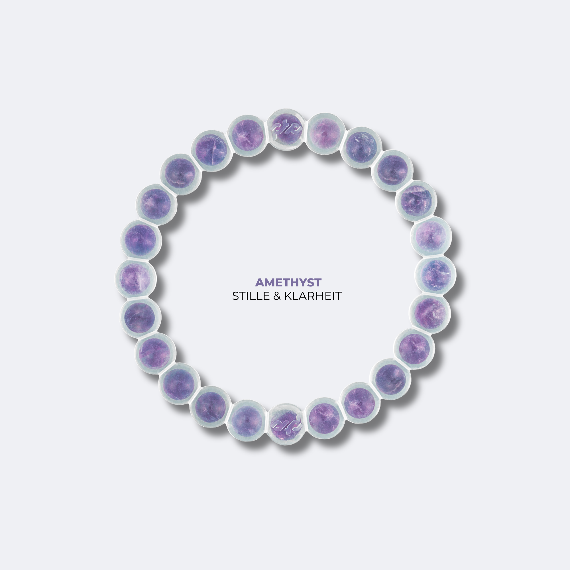 Edelstein Armband aus echtem Amethyst – geschützt in Silikon, einfach zum Hineinschlüpfen | inkl. Affirmationskarte