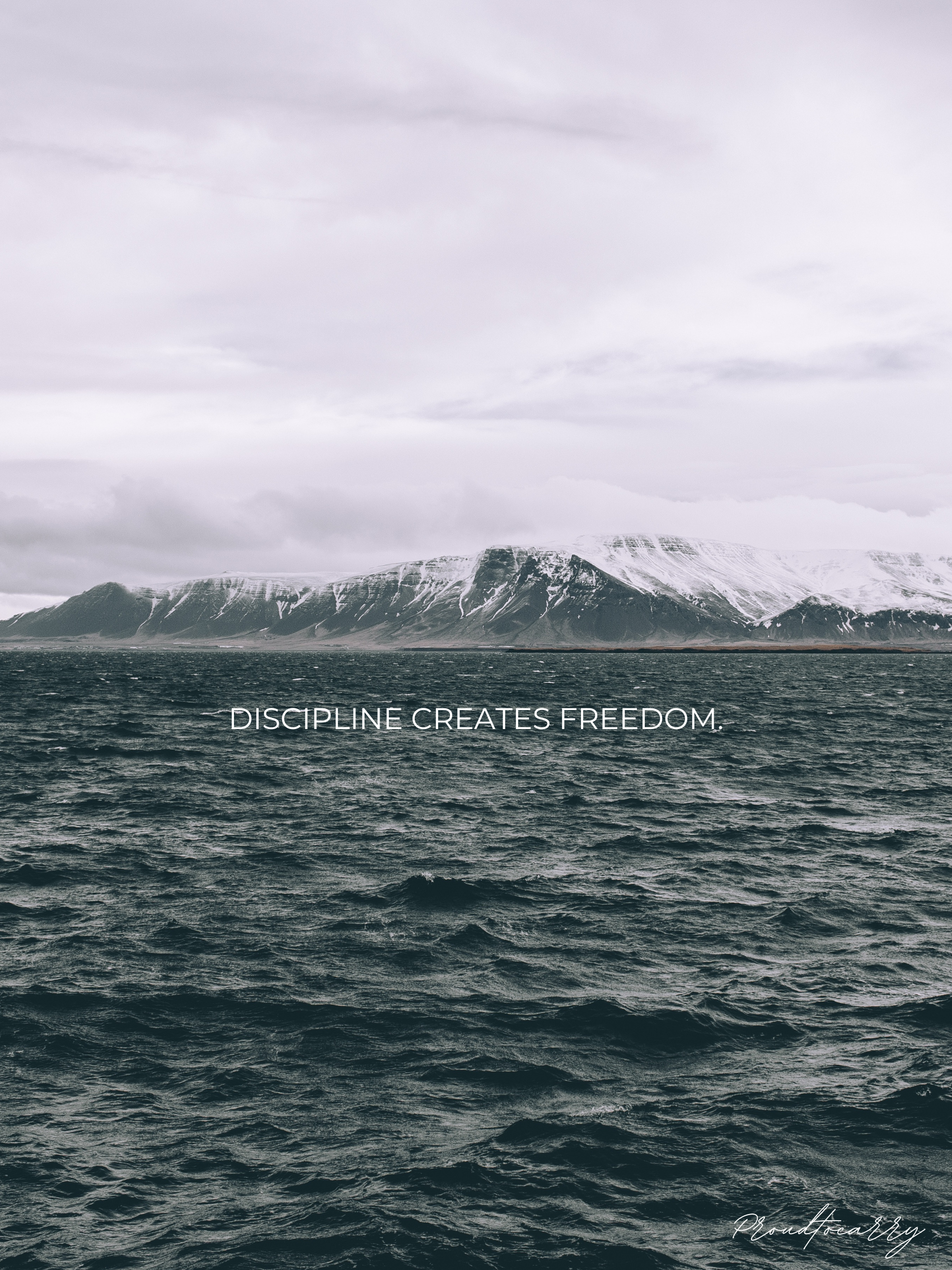 Hochwertiges Posterdesign auf Acrylglas -  Discipline creates Freedom