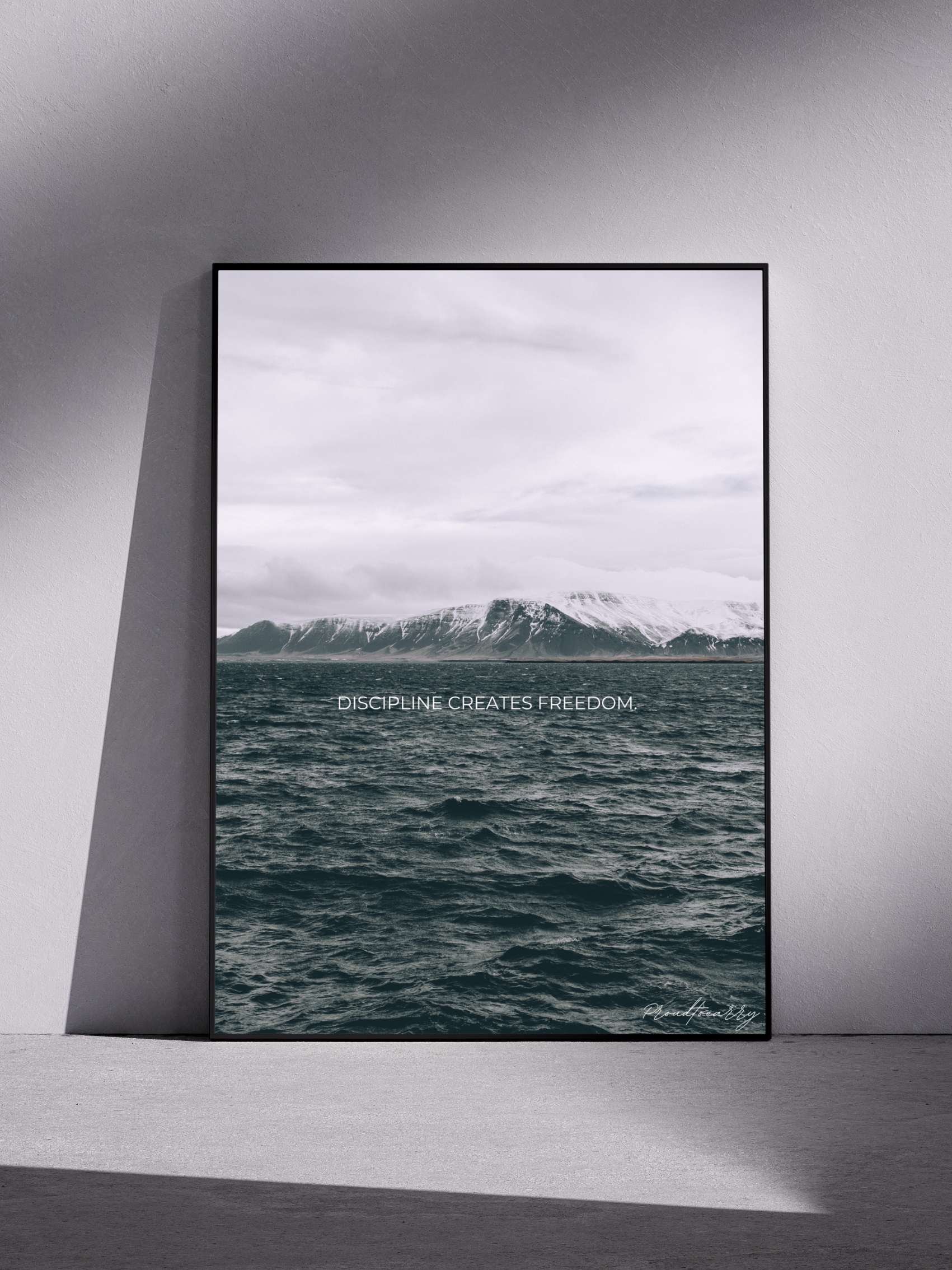 Hochwertiges Posterdesign auf Acrylglas -  Discipline creates Freedom