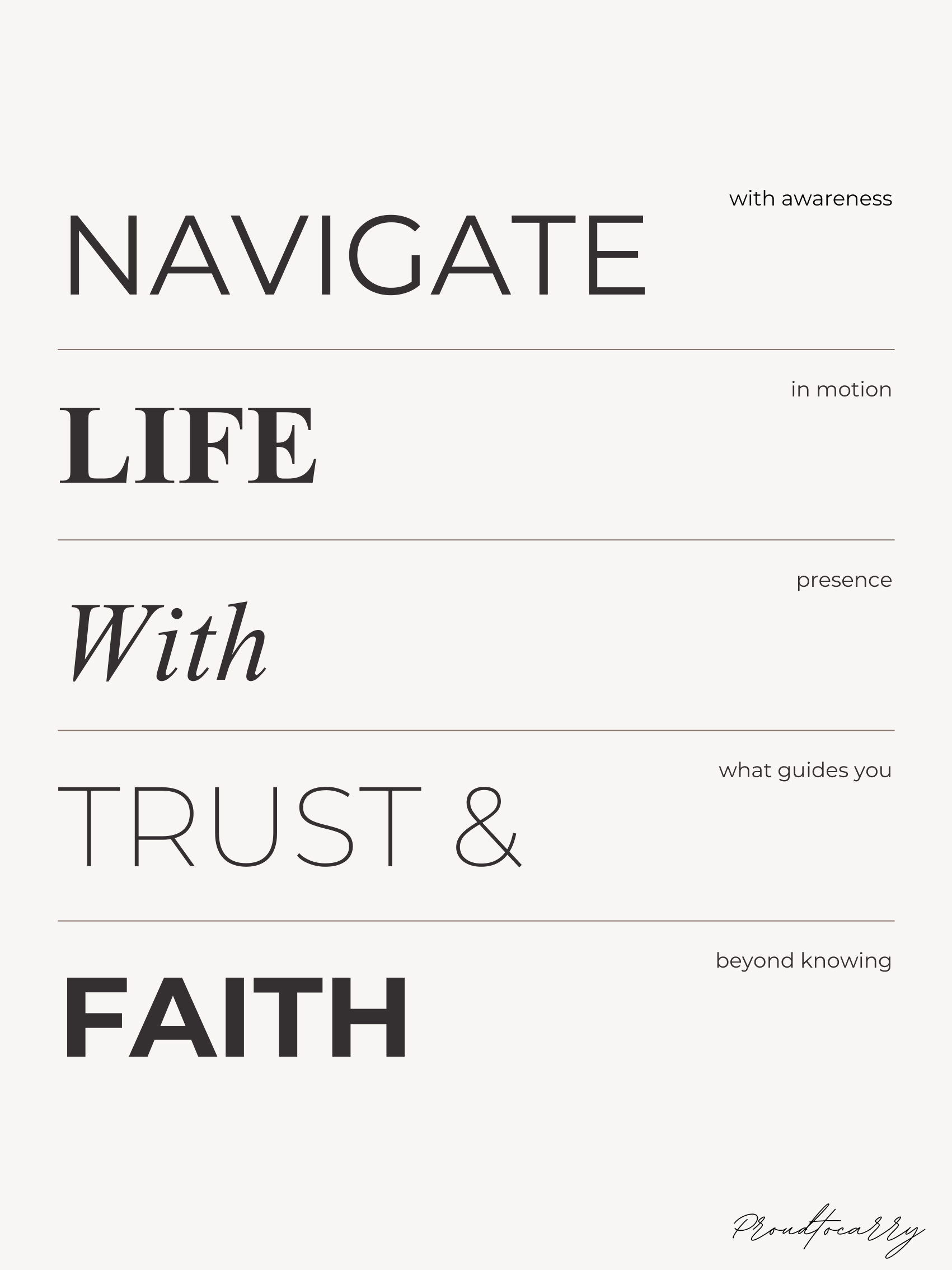 Hochwertiges Posterdesign auf Acrylglas - Navigate Life with Trust and Faith