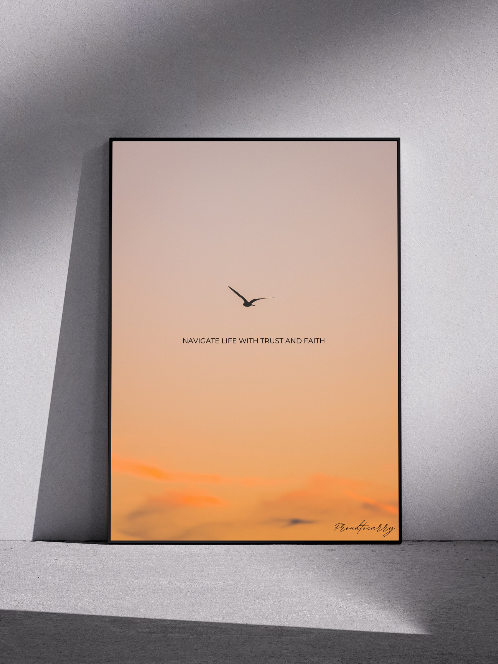 Hochwertiges Posterdesign auf Acrylglas - Sunset "Navigate Life"