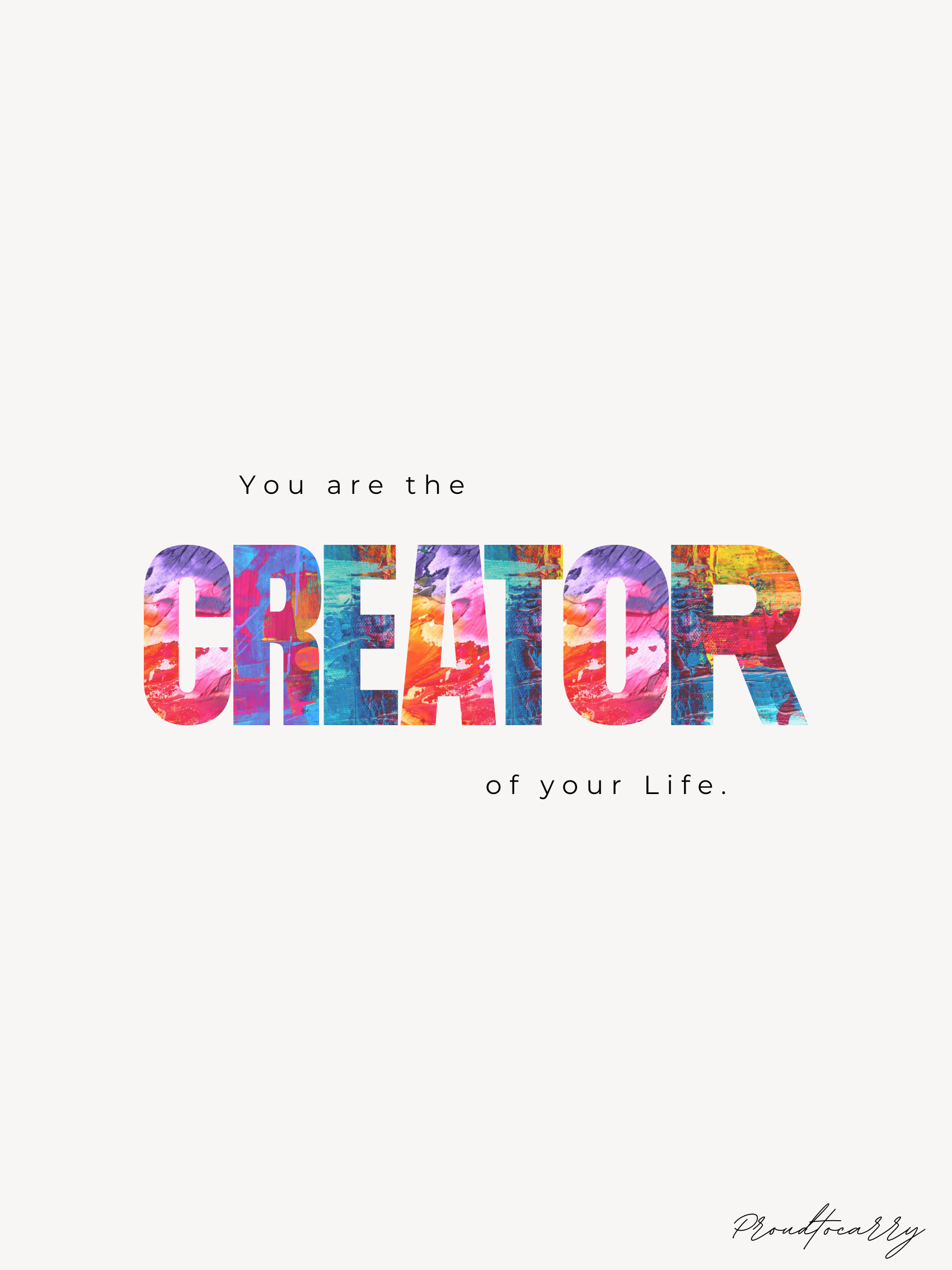 Hochwertiges Posterdesign auf Acrylglas -  You are the Creator of your Life